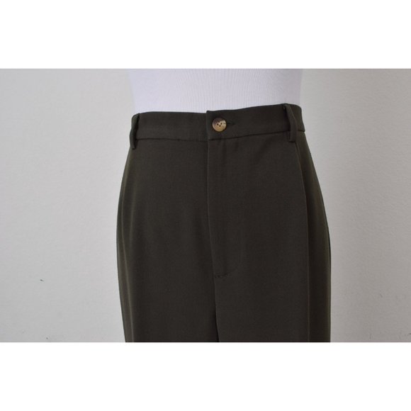 Vintage 80s Olive Green Stretch Pants size 12P | 32 waist - Picture 6 of 10